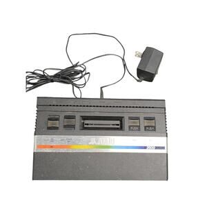 Atari 2600 Console Black Silver Power Adapter Untested